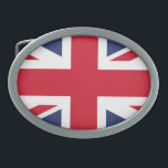 Hebilla De Cinturón Oval Bandera del Reino Unido<br><div class="desc">La bandera nacional del Reino Unido es la bandera de la Unión, también conocida como la bandera de la Unión. La bandera está formada por la cruz roja de San Jorge (santo patrón de Inglaterra), con un borde de blanco, superpuesta a la Cruz de San Patricio (santo patrono de Irlanda),...</div>