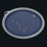 Hebilla De Cinturón Oval Bandera estatal de Alaska<br><div class="desc">Bandera estatal Patriótica de Alaska.</div>