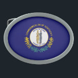Hebilla De Cinturón Oval Bandera estatal de Kentucky<br><div class="desc">Bandera estatal Patriótica de Kentucky.</div>