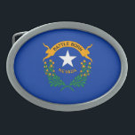 Hebilla De Cinturón Oval Bandera Estatal de Nevada<br><div class="desc">Bandera estatal de Nevada Patriótica.</div>