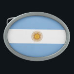 Hebilla De Cinturón Oval Bandera Patriótica Argentina<br><div class="desc">La bandera nacional de Argentina.</div>