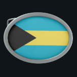 Hebilla De Cinturón Oval Bandera patriótica bahameña<br><div class="desc">La bandera nacional de las Bahamas.</div>