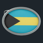 Hebilla De Cinturón Oval Bandera patriótica bahameña<br><div class="desc">La bandera nacional de las Bahamas.</div>