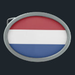Hebilla De Cinturón Oval Bandera Patriótica Holandesa<br><div class="desc">Bandera patriótica de los Países Bajos.</div>