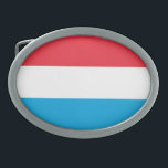 Hebilla De Cinturón Oval Bandera patriótica luxemburguesa<br><div class="desc">Bandera patriótica de Luxemburgo.</div>