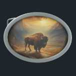Hebilla De Cinturón Oval Buffalo Bison Sunset Silhouette<br><div class="desc">Captura la belleza inamovible del Oeste Americano con nuestro impresionante Sunset Buffalo Bison Silhouette Art Print. Un majestuoso bisonte de búfalo se alza con orgullo en el horizonte, con su formidable presencia magnificada por la luz dorada. Esta impresionante obra de arte celebra el espíritu del salvaje y perdurable legado de...</div>