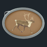 Hebilla De Cinturón Oval Bull Caribou - Sepia<br><div class="desc">Presenta un puerto masculino, o reno. El caribú (Rangifer tarandus), conocido como el reno fuera de América del Norte, es un ciervo del Ártico y el subártico. Si bien en general se han extendido y son numerosas, algunas subespecies son raras y una se ha extinguido. La palabra inuit tuktu significa...</div>