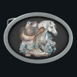 Hebilla De Cinturón Oval Caballo de vaca botas de vaquero gorra floral occi<br><div class="desc">Chorra de vaca,  diseño de amante de los caballos con botas de vaquero,  gorra de vaquero,  un hermoso caballo,  flores turquesas y nombre personalizado o cualquier texto. Diseño de campo occidental.</div>