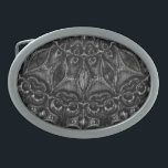 Hebilla De Cinturón Oval Carbón Mandala<br><div class="desc">Gracias por revisar mi diseño. Sigue mi arte en Instagram @MRNStudios o ko-fi.com/mrnstudios</div>