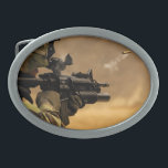 Hebilla De Cinturón Oval Casing de shell despedido de un rifle M-4<br><div class="desc">Casing de shell despedido de un rifle M-4</div>