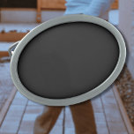 Hebilla De Cinturón Oval Color negro único profesional | Clásico Elegante<br><div class="desc">Color sólido negro sólo profesional</div>
