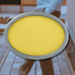 Hebilla De Cinturón Oval Color sólido amarillo solar | Clásico Elegante<br><div class="desc">Color sólido amarillo solar | Clásica | MINIMALISTA | Elegante | Trendy | Elegante | BODA | Cumpleaños | Regalo</div>