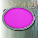 Hebilla De Cinturón Oval Color sólido fucsia | Clásico Elegante<br><div class="desc">Color sólido fucsia | Clásica | Elegante | Trendy | Elegante | Regalo</div>