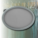 Hebilla De Cinturón Oval Color sólido gris oprimido | Clásico Elegante<br><div class="desc">Color sólido gris de la polea de moda | Diseño clásico | Elegante y Minimalista | Moda y regalo elegante</div>
