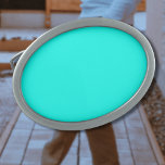 Hebilla De Cinturón Oval Color sólido neón turquesa | Clásica<br><div class="desc">Neon Turquoise - Presenta el encanto eterno del diseño de color sólido: una fascinante mezcla de forma clásica y elegante simplicidad. Este diseño es una celebración del poder y la belleza que se encuentran en un solo tono impactante. El diseño de color sólido, exuberante sofisticación, abarca la esencia del minimalismo,...</div>
