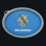 Hebilla De Cinturón Oval Diseño de la bandera del estado de Oklahoma<br><div class="desc">Este es un diseño de la bandera del estado de Oklahoma presentado sobre una variedad de productos populares. Una gran idea de regalo personalizado para todas las ocasiones y para todo aquel que venga a visitarnos.</div>