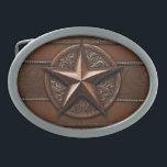 Hebilla De Cinturón Oval Estrella de Texas Rústica de Cowboy Brown<br><div class="desc">Cowboy Rústico Rústico País Occidental Texas Hebilla de cinturón Estrella . Accesorios de la casa de campo de Cowboy.</div>