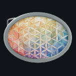 Hebilla De Cinturón Oval Flor de vida - Pintura de acuarela<br><div class="desc">Pintura de Brady Arnold</div>