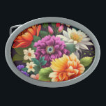 Hebilla De Cinturón Oval Flores coloridas y vívidas<br><div class="desc">Flores coloridas y vívidas. Diseño lindo con muchos tipos diferentes de flores colores vivos muchos colores bonitos diseño floral para todo.Cuidados papeles de envoltura floral envoltura papel de envolver de diseño floral para regalo de madre, regalo de la hija regalo chicas de regalo. Flores de colores vivos, poster, tarjetas de...</div>