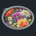 Hebilla De Cinturón Oval Flores coloridas y vívidas<br><div class="desc">Flores coloridas y vívidas. Diseño lindo con muchos tipos diferentes de flores colores vivos muchos colores bonitos diseño floral para todo.Cuidados papeles de envoltura floral envoltura papel de envolver de diseño floral para regalo de madre, regalo de la hija regalo chicas de regalo. Flores de colores vivos, poster, tarjetas de...</div>