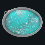 Hebilla De Cinturón Oval Fondo de Relieve metalizado turquesa de mimbre<br><div class="desc">Fondo abstracto de Relieve metalizado turquesa,  cruzado y texturado.</div>