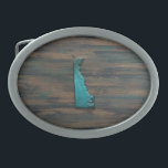 Hebilla De Cinturón Oval Forma de estado Delaware Verde azulada<br><div class="desc">Forma de estado Delaware Verde azulada</div>