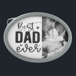 Hebilla De Cinturón Oval Foto del mejor Personalizado de papá<br><div class="desc">Hebilla del cinturón de foto del mejor Personalizado de papá</div>