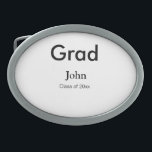 Hebilla De Cinturón Oval grupo de graduados agregar nombre congrats fecha a<br><div class="desc">diseño</div>