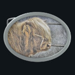 HEBILLA DE CINTURÓN OVAL HIGHLAND COW<br><div class="desc">Diseño artístico de una hermosa vaca Highland.</div>