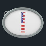 Hebilla De Cinturón Oval I Monograma sobrepuesto en bandera de EEUU bcnt<br><div class="desc">I Monograma puesto en el diseño de la hebilla del cinturón de la bandera estadounidense © Trinkets and Things 2017 - AHP Design. Todos Los Derechos Reservados. 080517</div>