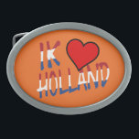 Hebilla De Cinturón Oval Ik Heart Holland sobre o sobre bcnt<br><div class="desc">Ik Heart Holland sobre la hebilla del cinturón naranja Diseño © Trinkets and Things 2022 - AHP Design. Todos Los Derechos Reservados.</div>
