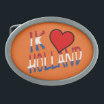 Hebilla De Cinturón Oval Ik Heart Holland sobre o sobre bcnt<br><div class="desc">Ik Heart Holland sobre la hebilla del cinturón naranja Diseño © Trinkets and Things 2022 - AHP Design. Todos Los Derechos Reservados.</div>