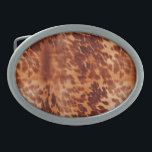 Hebilla De Cinturón Oval Impresión de animales Pieles de vaca marrones<br><div class="desc">Impresión de animales Pieles de vaca marrones</div>