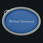 Hebilla De Cinturón Oval Llanura moderna azul profundo minimalista<br><div class="desc">Esta plantilla se puede personalizar para satisfacer todas las ocupaciones profesionales.</div>