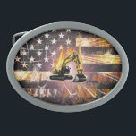 Hebilla De Cinturón Oval Marcas de la bandera de excavación<br><div class="desc">Marcas de la bandera de excavación</div>