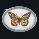 Hebilla De Cinturón Oval Mariposa monarca<br><div class="desc">Ilustracion de mariposa monarca,  dibujado a mano con acuarela y tinta</div>