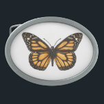 Hebilla De Cinturón Oval Mariposa monarca<br><div class="desc">Ilustracion de mariposa monarca,  dibujado a mano con acuarela y tinta</div>