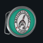 Hebilla De Cinturón Oval Nativo americano Red Black Haida Orca Killer Whale<br><div class="desc">Decoren sus jeans con esta hebilla del cinturón con una hermosa ballena asesina de Haida sobre un fondo verde. De Columbia Británica, Canadá. No puedes equivocarte con el arte de la costa noroeste de Haida, ha sido popular por décadas. Estos diseños de las Naciones Originarias son ideales para la ropa...</div>