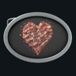 Hebilla De Cinturón Oval No te vayas al corazón, gracioso<br><div class="desc">La Foto Es Un Corazón De Amor Hecho De Bacon Con Las Palabras Graciosas Que No Salen De Mi Corazón,  Encima Del Corazón,  Las Palabras Están Hechas De La Misma Imagen.</div>
