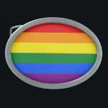 Hebilla De Cinturón Oval Orgullo arcoiris<br><div class="desc">La bandera del Orgullo Arcoiris representa la diversidad de gays y lesbianas en todo el mundo. En la versión original de ocho colores, el rosa representaba la sexualidad, el rojo para la vida, el naranja para la curación, el amarillo para el sol, el verde para la naturaleza, el turquesa para...</div>