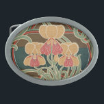 Hebilla De Cinturón Oval Patrón Art Nouveau n.º 4 en Emporio Moffa<br><div class="desc">Patrón floral de Art Nouveau vintage</div>