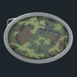 Hebilla De Cinturón Oval Patrón de camuflaje verde<br><div class="desc">Patrón de camuflaje sobre regalos y accesorios.</div>