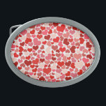Hebilla De Cinturón Oval Patrón de corazones el día de San Valentín<br><div class="desc">Patrón de corazones el día de San Valentín</div>