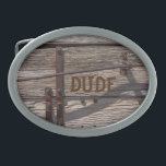 Hebilla De Cinturón Oval Perno de madera de hierro busca amigo<br><div class="desc">Encontré madera y hierro viejos atados juntos en un vagón. La madera está acristalada y los tornillos están oxidados,  pero aún se mantiene unida. Esta parece ser una dura portada para ti,  así que la fotografié. Añadir texto si lo desea.</div>