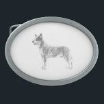 Hebilla De Cinturón Oval Perro de ganado australiano<br><div class="desc">Diseño del perro de ganado vacuno australiano</div>