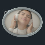 Hebilla De Cinturón Oval Personalizado Full Photo Modern<br><div class="desc">Hebilla de cinturón moderno de foto completa del personalizado</div>
