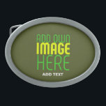 HEBILLA DE CINTURÓN OVAL PLANTILLA DE TEXTO DE IMAGEN VERDE DEL EJÉRCITO ED<br><div class="desc">ESTE ES UN DISEÑO PARA LOS CLIENTES.PUEDE CAMBIAR,  REDUCIR O AGREGAR EL LOGO,  LA FOTO,  EL TEXTO Y LOS COLORES DE LA FORMA QUE DESEE.GRACIAS.</div>