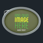 HEBILLA DE CINTURÓN OVAL PLANTILLA DE TEXTO DE IMAGEN VERDE DEL EJÉRCITO ED<br><div class="desc">ESTE ES UN DISEÑO PARA LOS CLIENTES.PUEDE CAMBIAR,  REDUCIR O AGREGAR EL LOGO,  LA FOTO,  EL TEXTO Y LOS COLORES DE LA FORMA QUE DESEE.GRACIAS.</div>