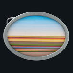 Hebilla De Cinturón Oval Rayas coloridas y modernas<br><div class="desc">Rayas coloridas y modernas</div>