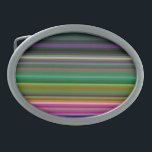 Hebilla De Cinturón Oval Rayas de color retro y delgadas<br><div class="desc">Rayas de color retro y delgadas</div>